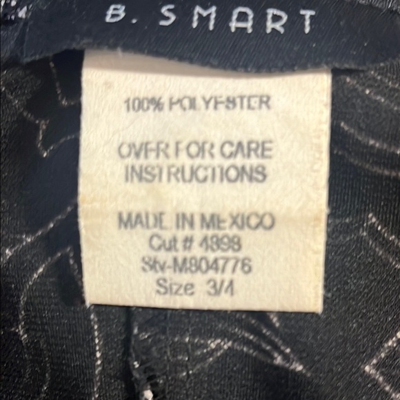 VTG B. Smart Dress Black & White Floral Wrap Bodice Empire Waist Sz 3/4 - Picture 2 of 11